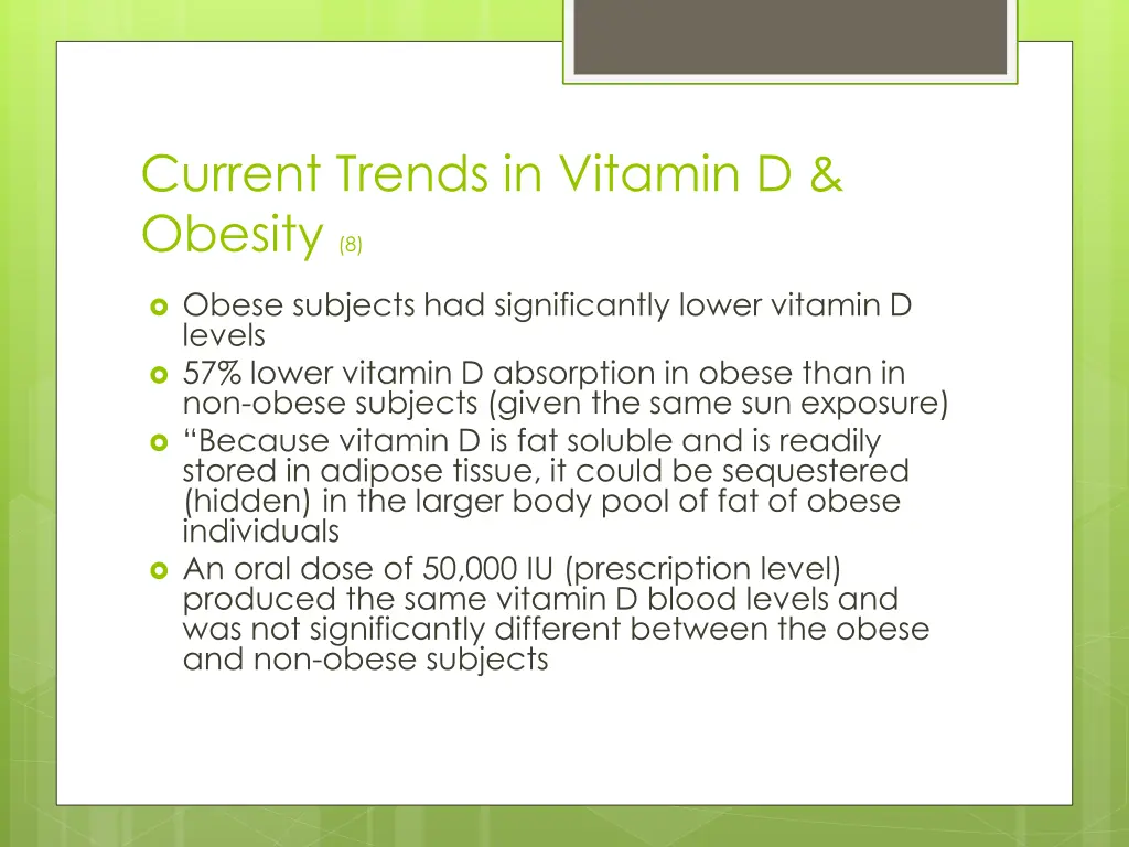 current trends in vitamin d obesity 8