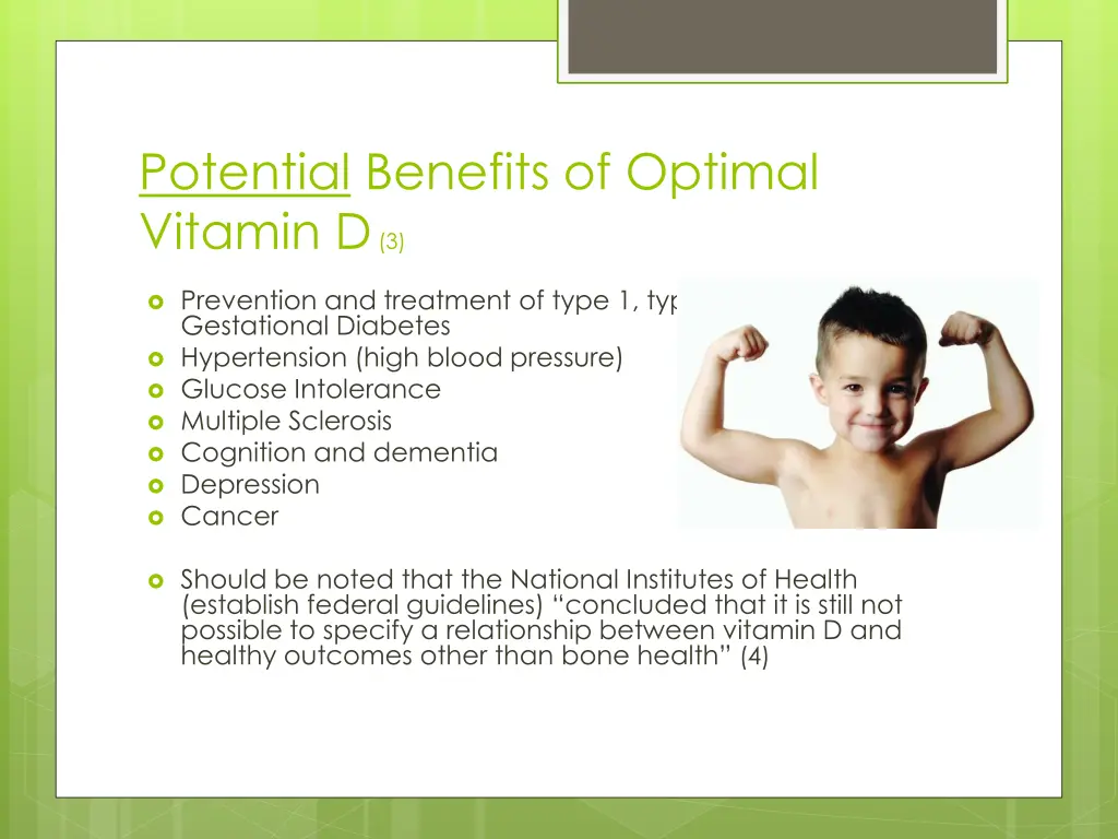potential benefits of optimal vitamin d 3