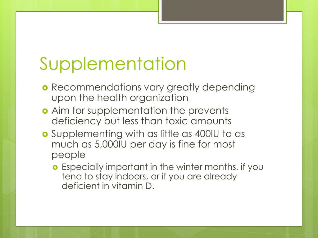 supplementation