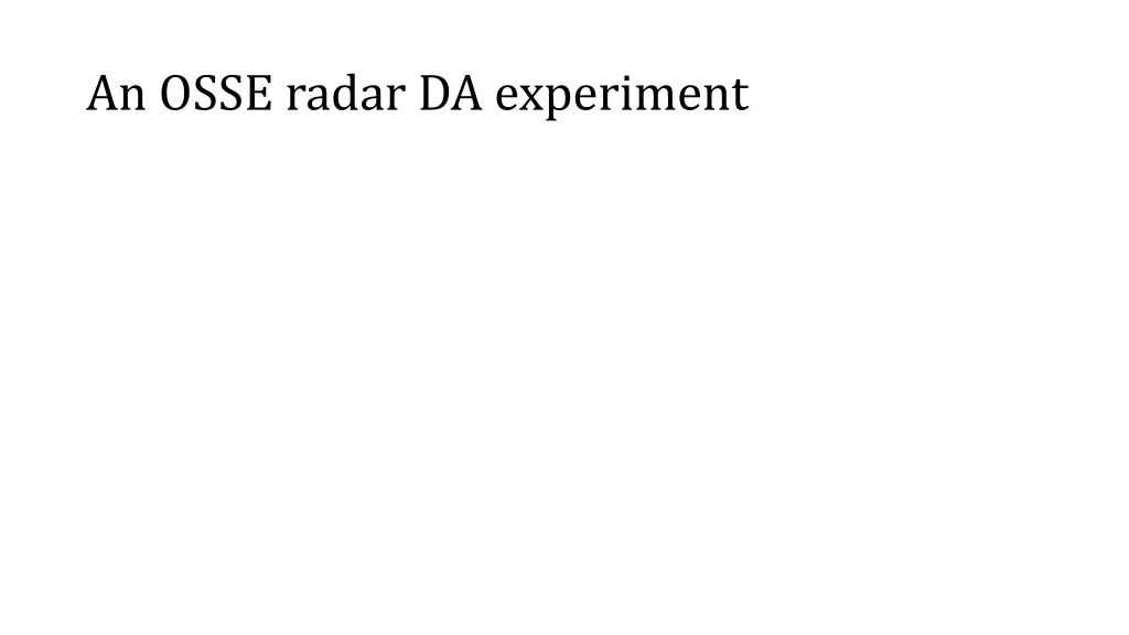 an osse radar da experiment