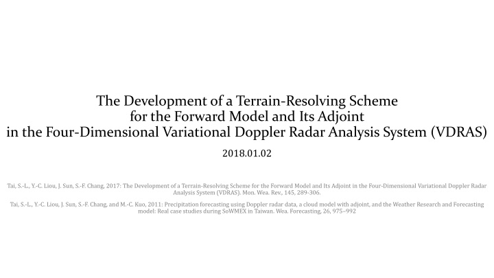 the development of a terrain resolving scheme