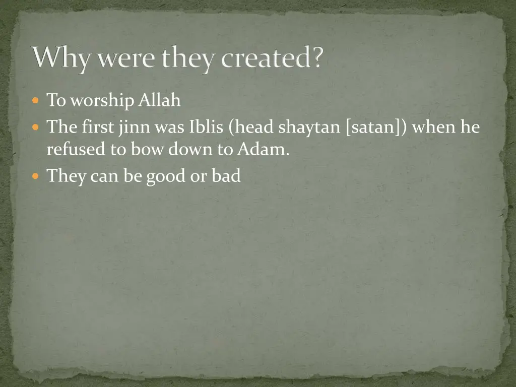 why were they created