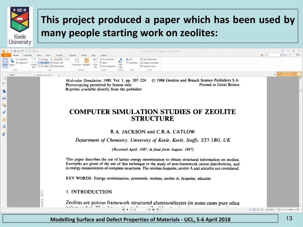 this project produced a paper which has been used