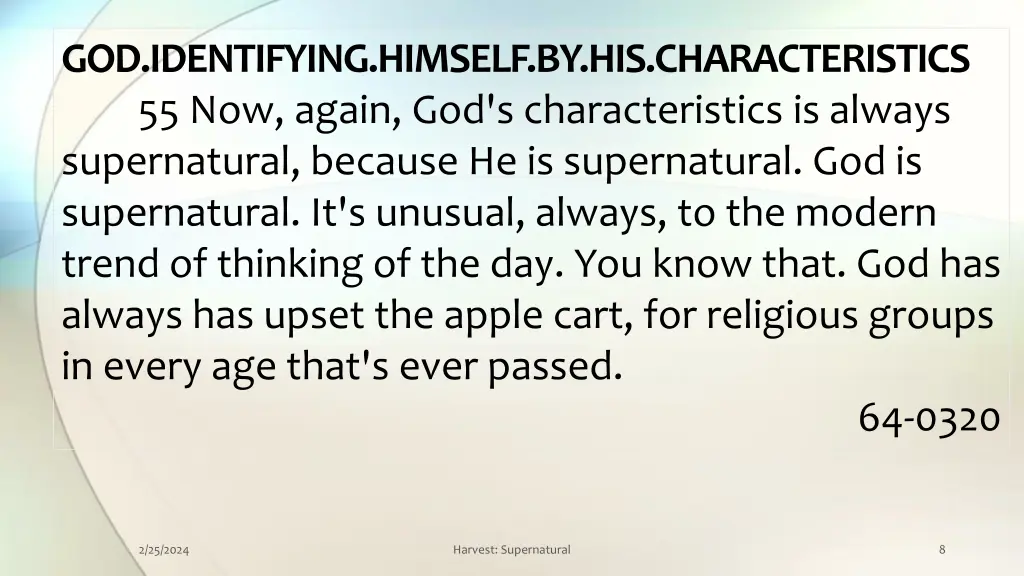 god identifying himself by his characteristics