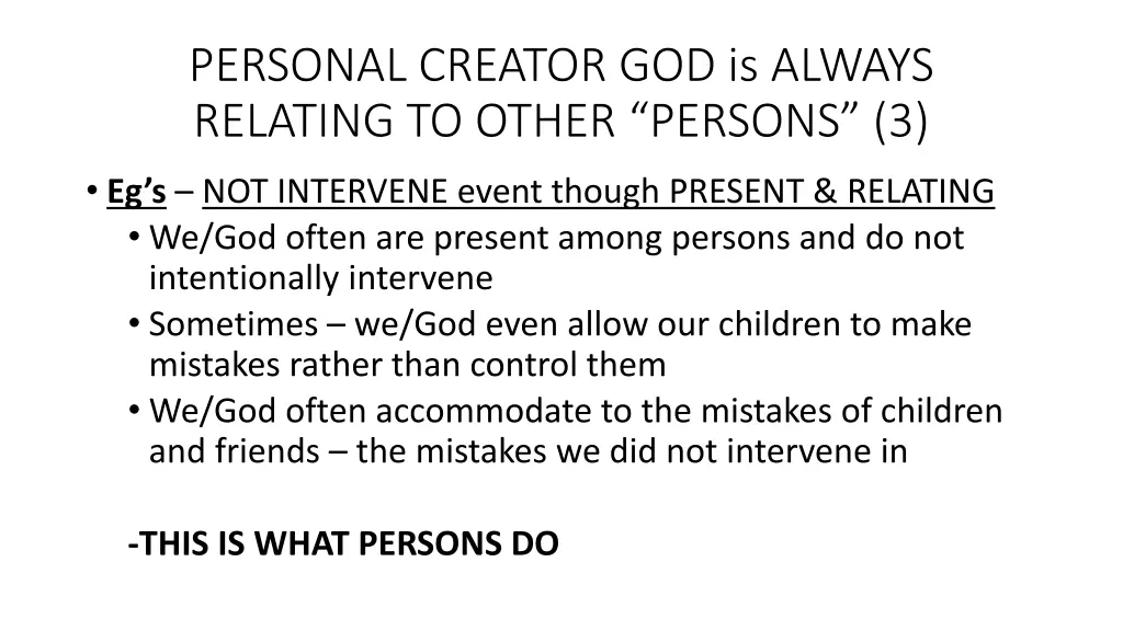 personal creator god is always relating to other 1