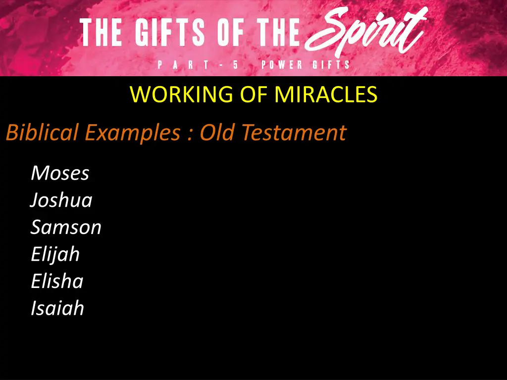 working of miracles 1