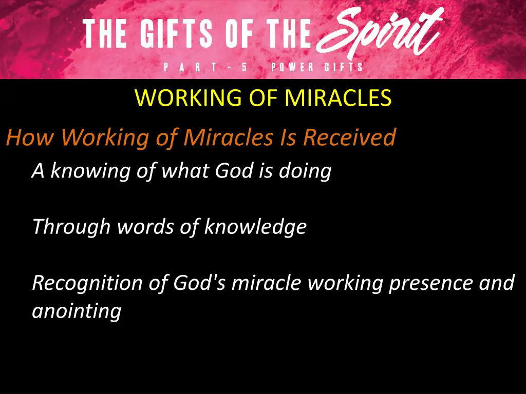 working of miracles 5