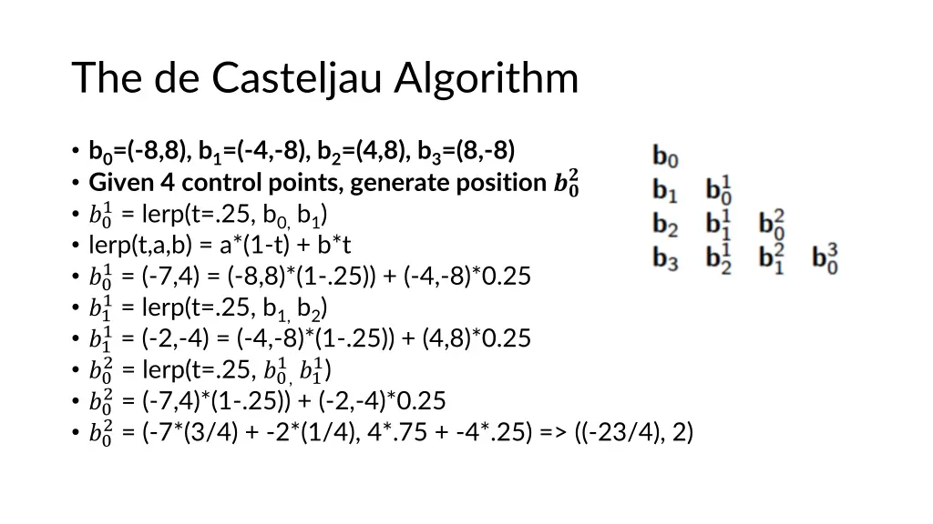 the de casteljau algorithm