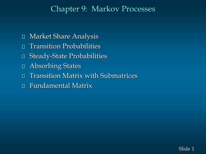 chapter 9 markov processes
