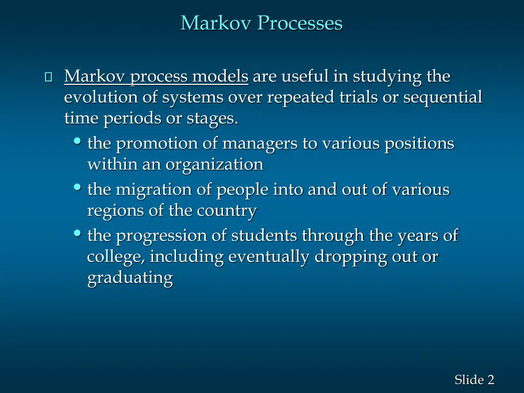 markov processes