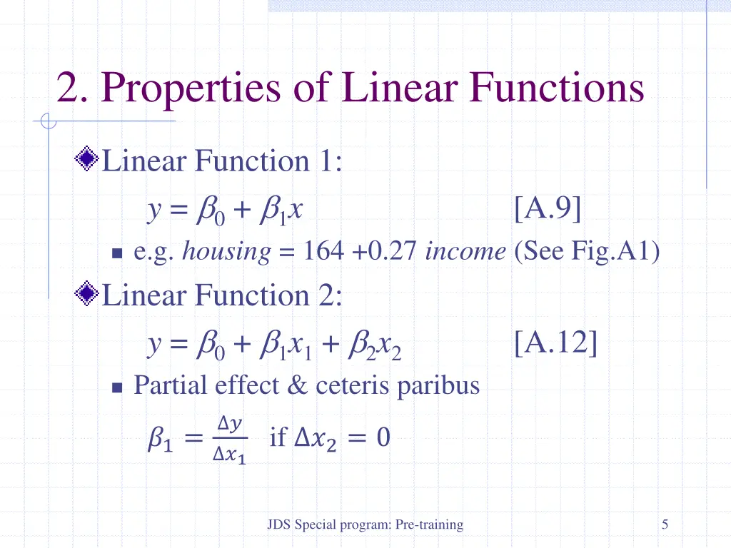 2 properties of linear functions
