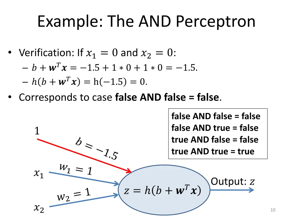 example the and perceptron 1