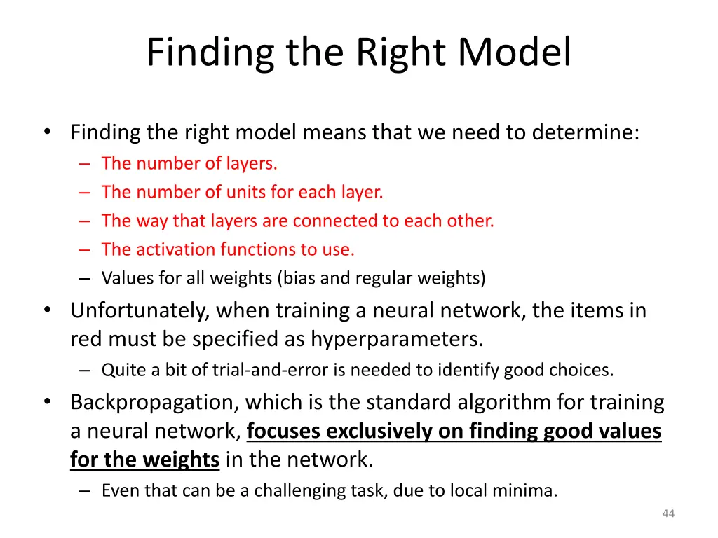 finding the right model