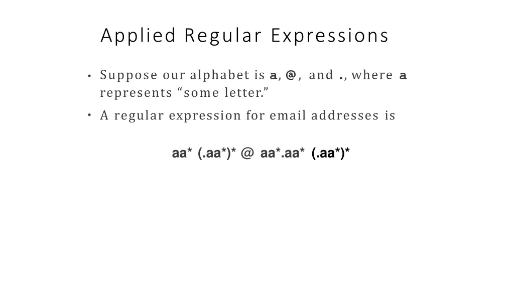 applied regular expressions