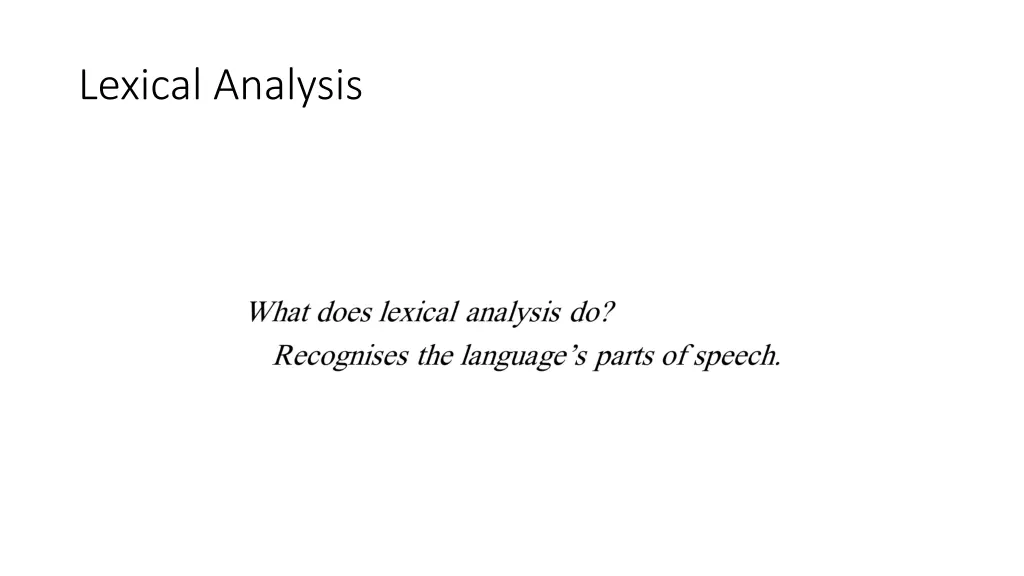 lexical analysis 1