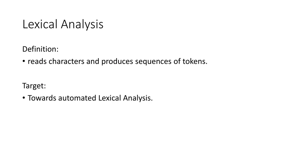 lexical analysis