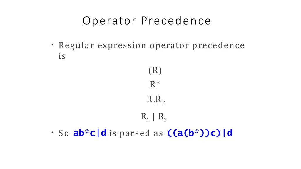 operator precedence