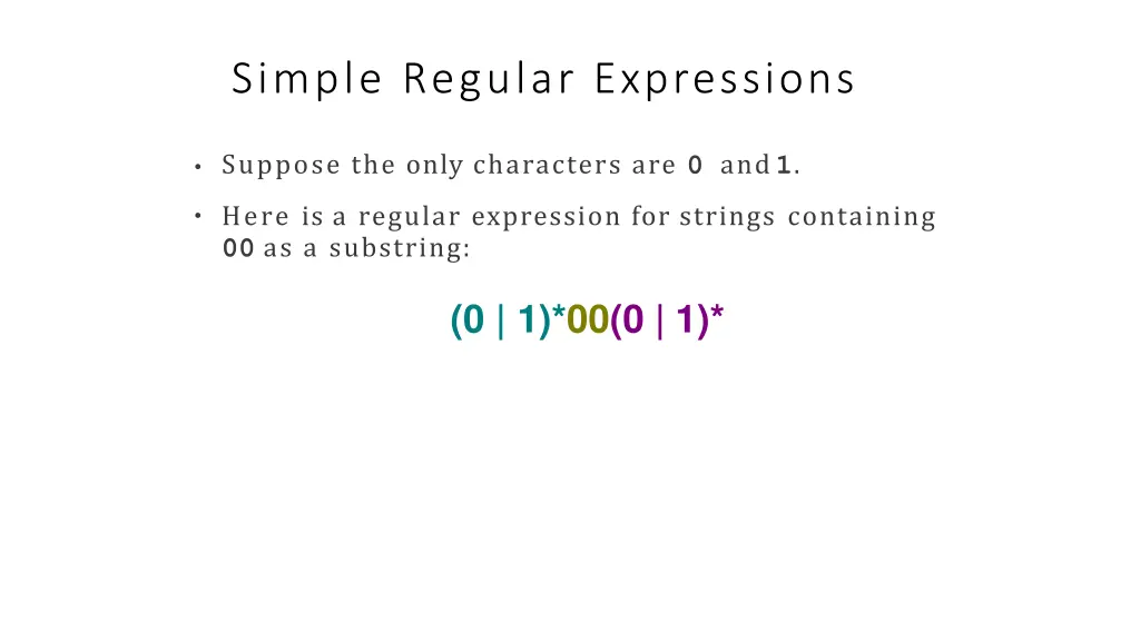 simple regular expressions 1