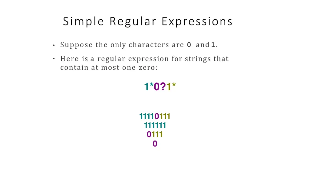 simple regular expressions 16