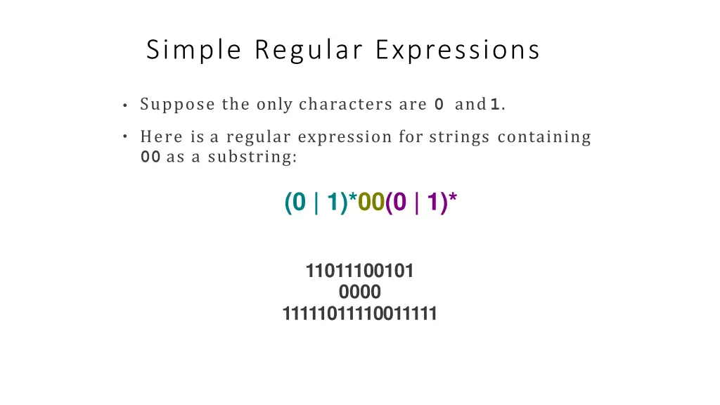 simple regular expressions 2