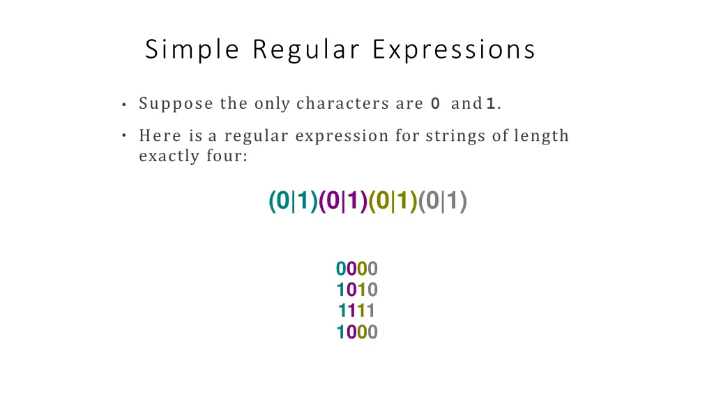 simple regular expressions 8