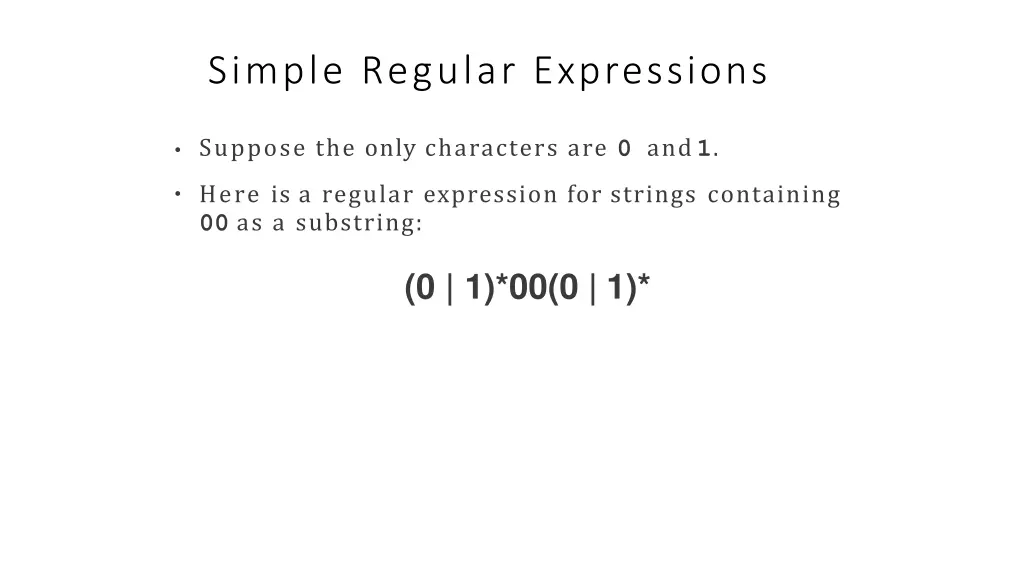 simple regular expressions