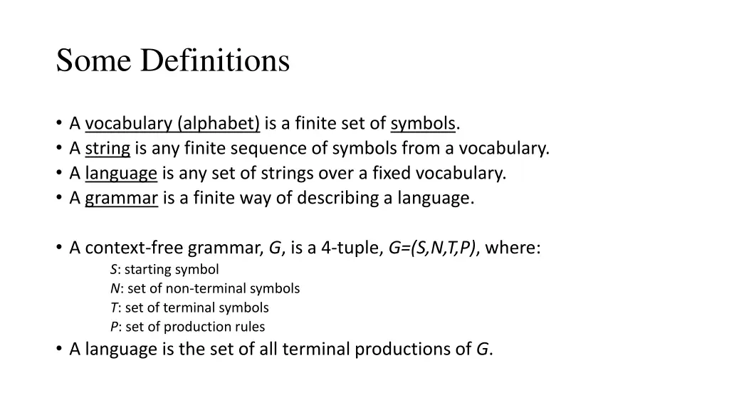 some definitions