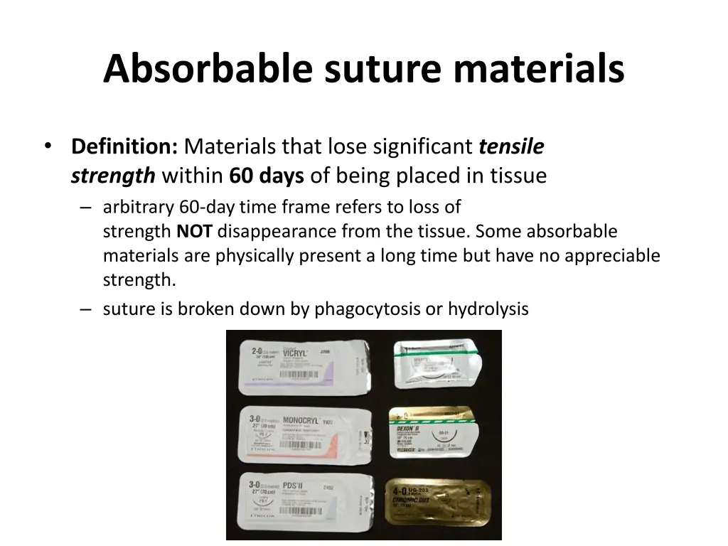 absorbable suture materials