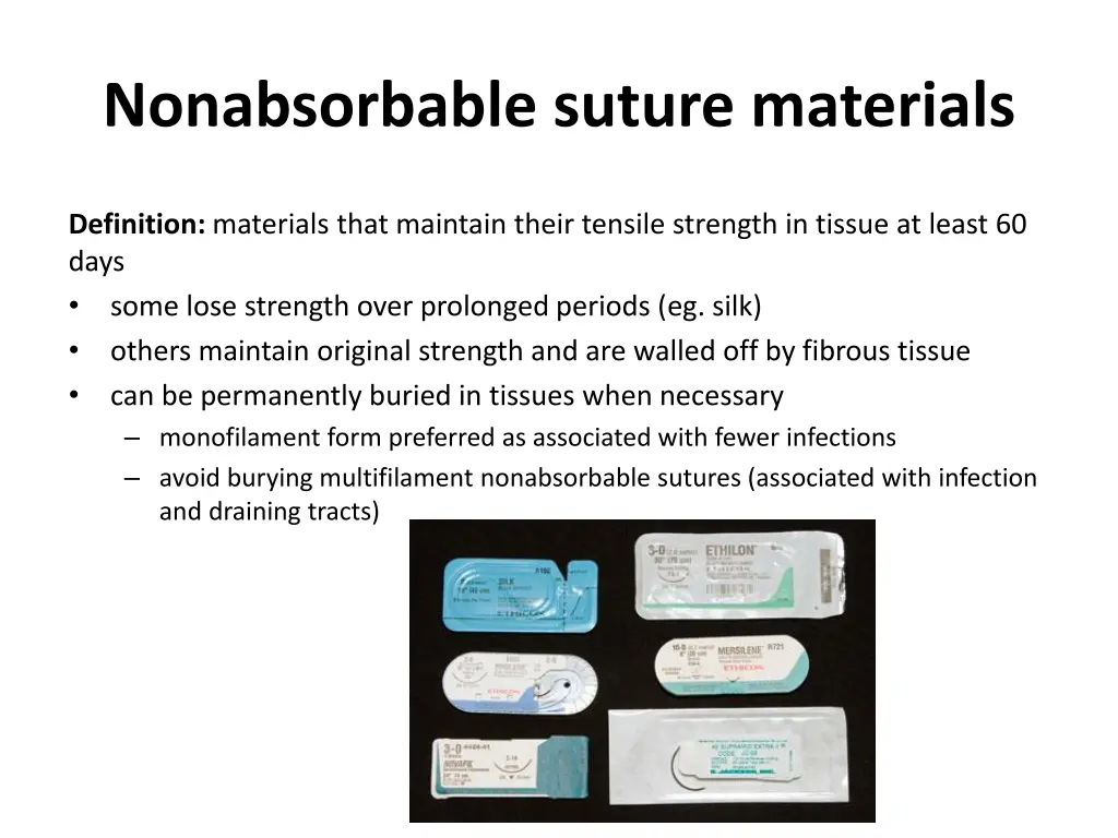 nonabsorbable suture materials