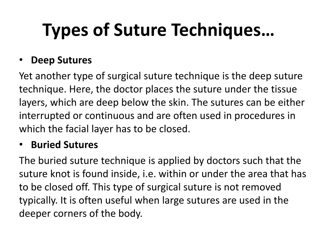 types of suture techniques 1