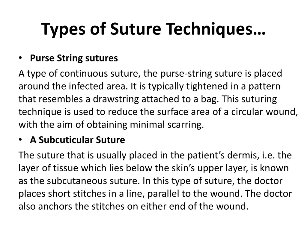 types of suture techniques 2