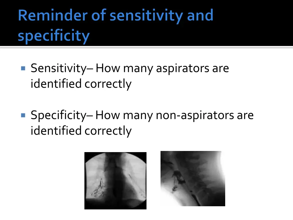 sensitivity how many aspirators are identified