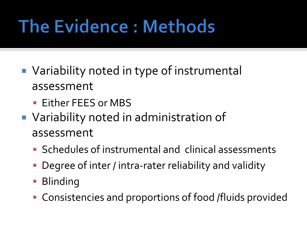 variability noted in type of instrumental