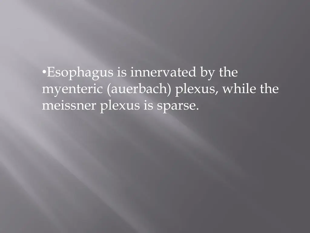 esophagus is innervated by the myenteric auerbach