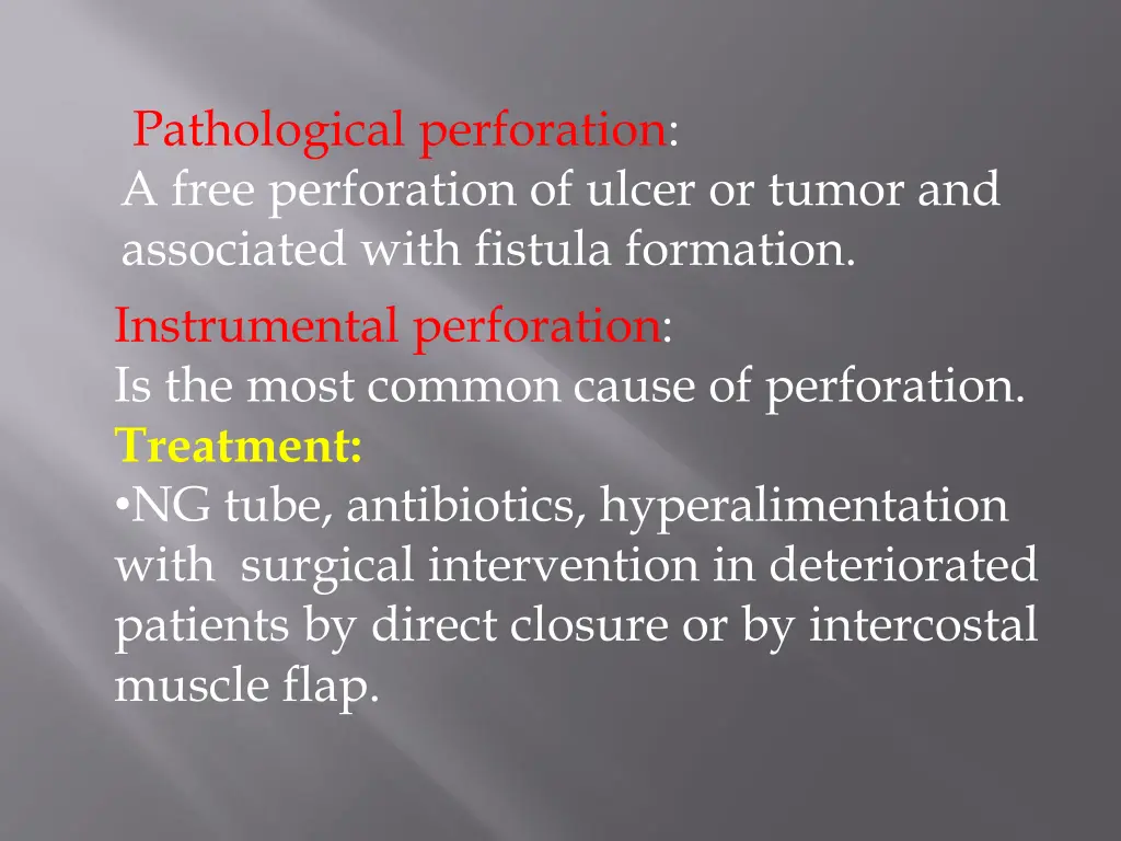 pathological perforation a free perforation