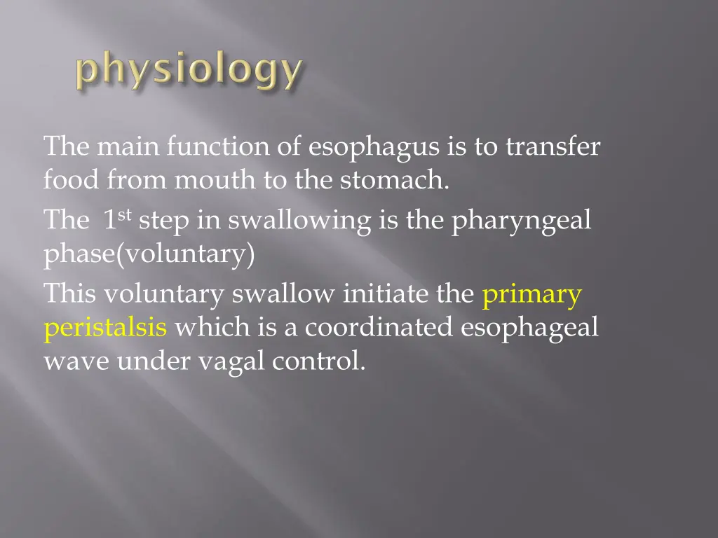 the main function of esophagus is to transfer