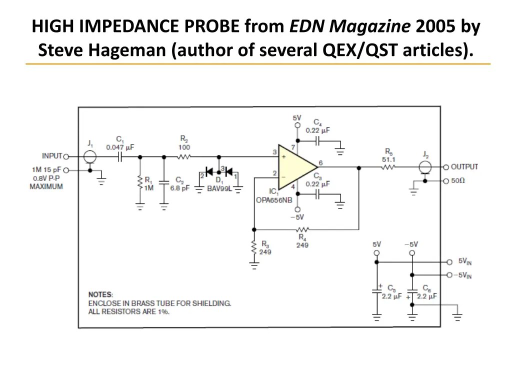 high impedance probe from edn magazine 2005