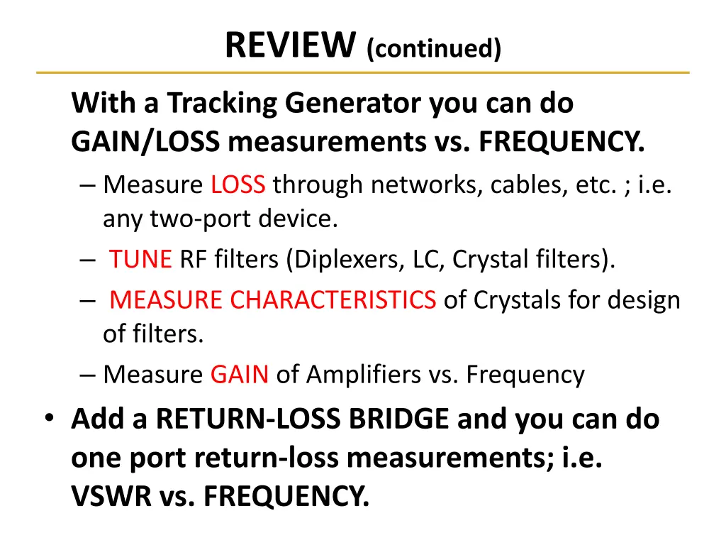 review continued