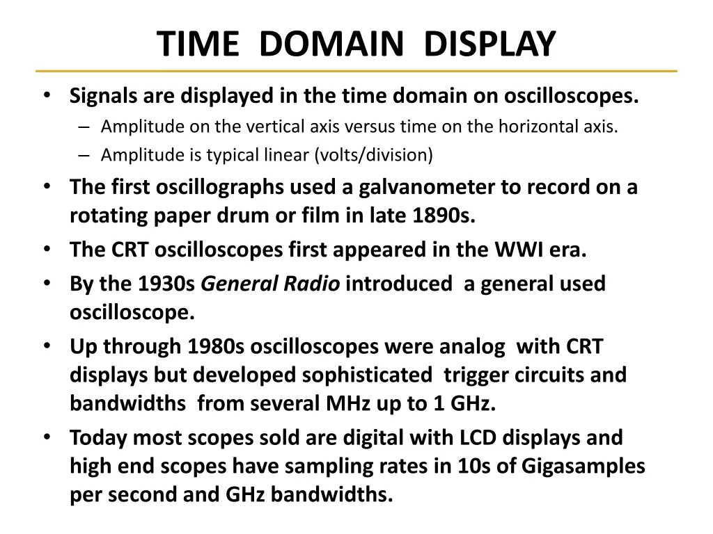 time domain display
