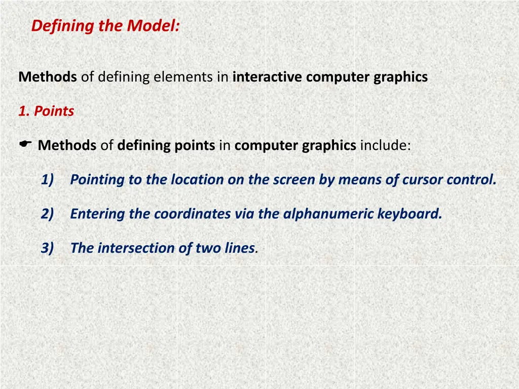 defining the model