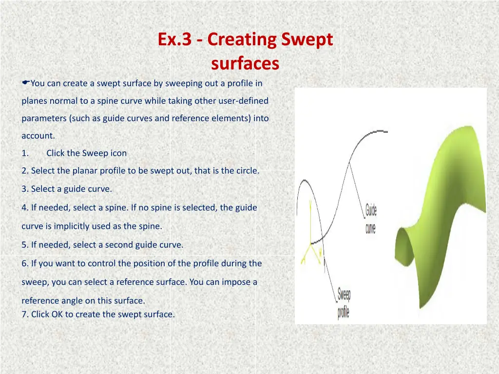ex 3 creating swept surfaces