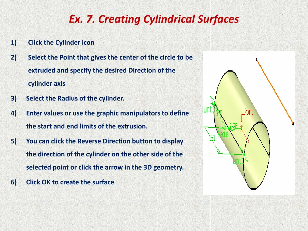 ex 7 creating cylindrical surfaces