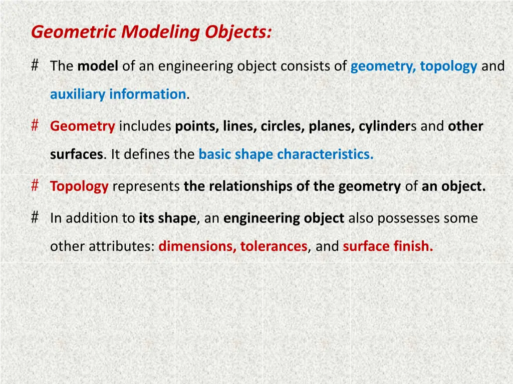 geometric modeling objects