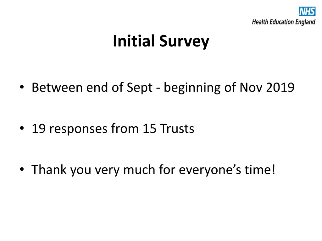 initial survey