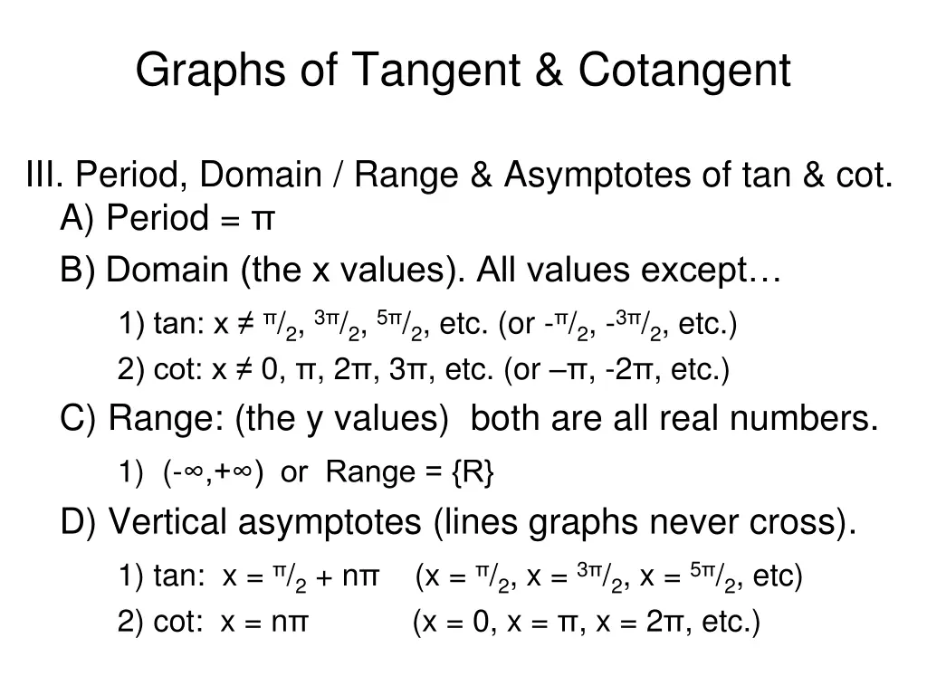 graphs of tangent cotangent 3