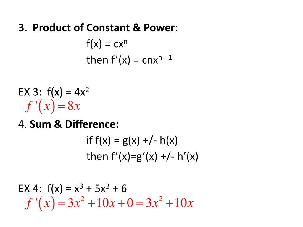 3 product of constant power f x cx n then