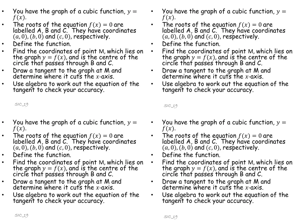 you have the graph of a cubic function the roots 3