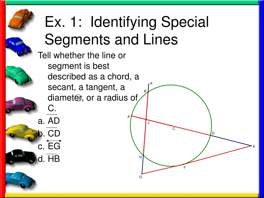 ex 1 identifying special segments and lines tell
