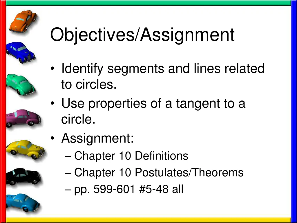 objectives assignment