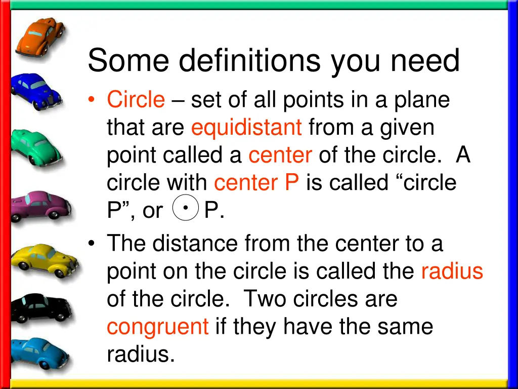 some definitions you need circle